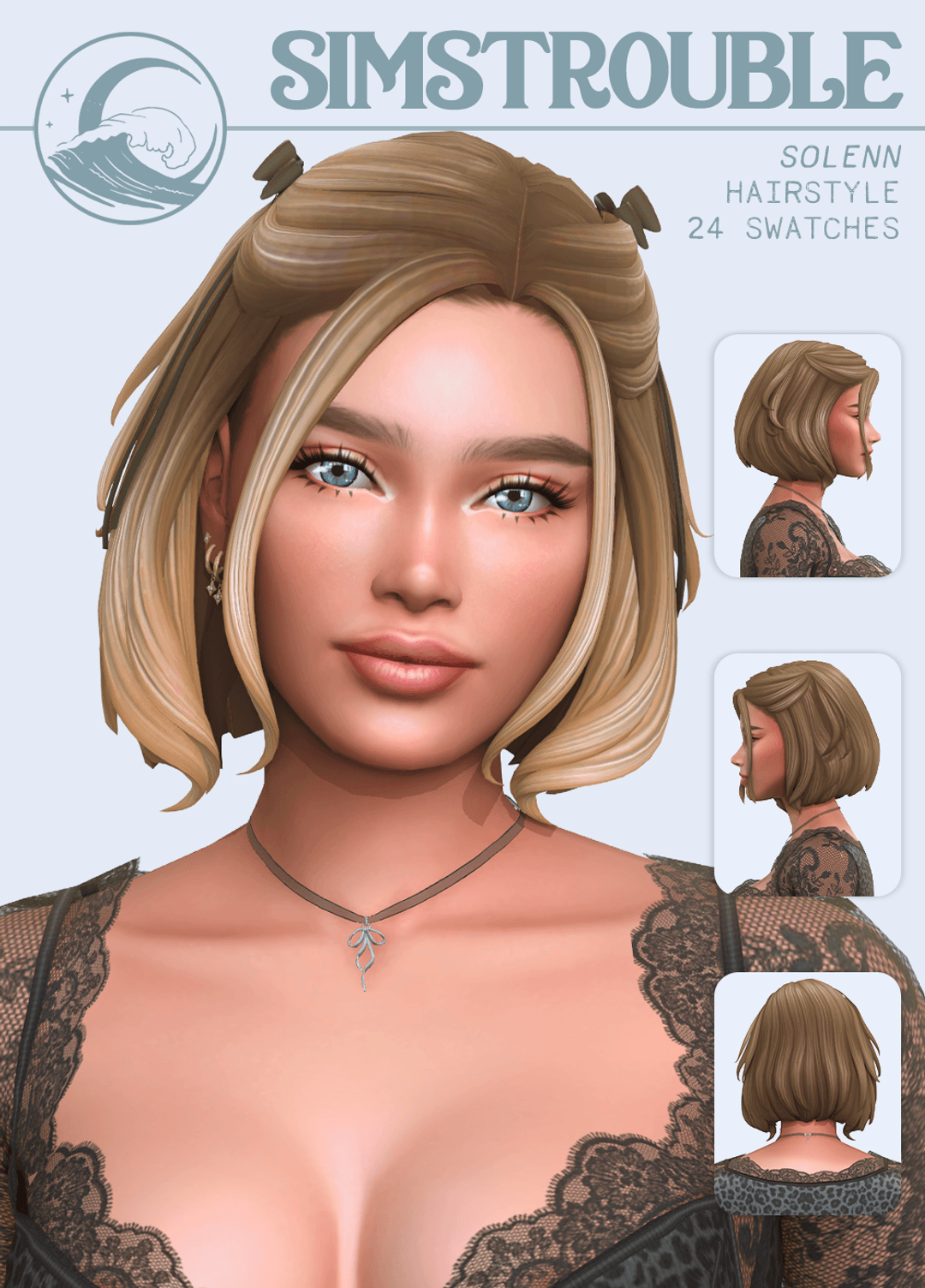 Скриншот мода Прическа Solenn Hairstyle